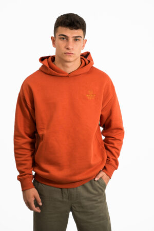 SUDADERA ECO CAPUCHA OVERSIZE BURNT BRICK HOMBRE