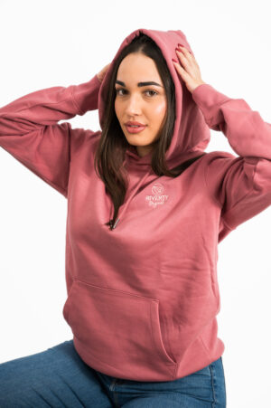 SUDADERA ECO CAPUCHA ANTIQUE ROSE MUJER