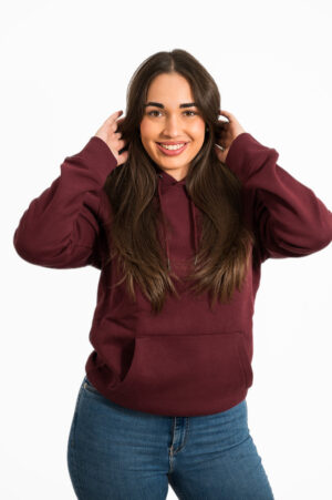 SUDADERA ECO CAPUCHA DARK CHERRY MUJER