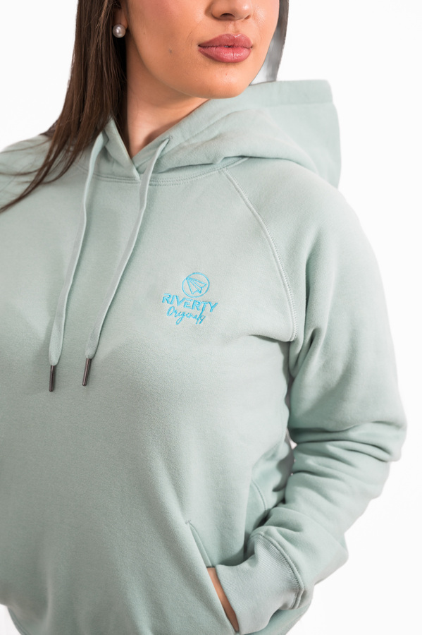 SUDADERA ECO CAPUCHA - HOMBROS CAÍDOS JADE GREEN - Imagen 6