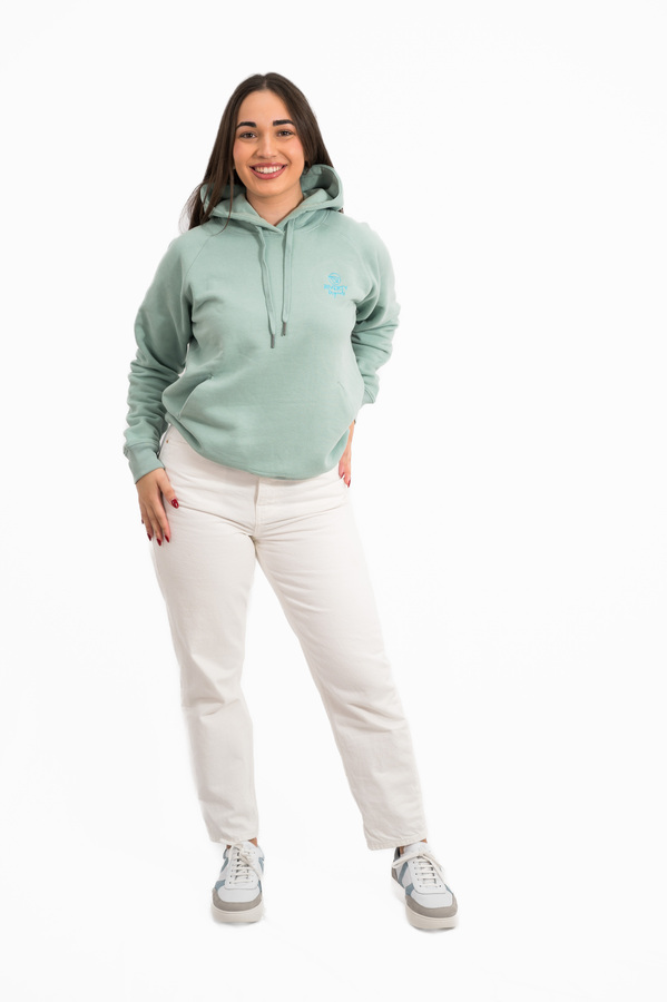 SUDADERA ECO CAPUCHA - HOMBROS CAÍDOS JADE GREEN - Imagen 5
