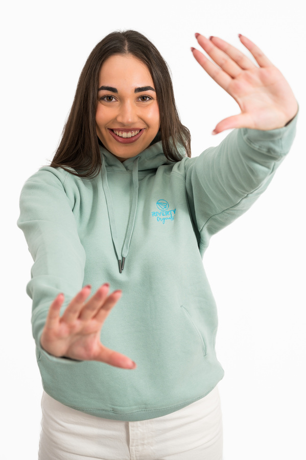 SUDADERA ECO CAPUCHA - HOMBROS CAÍDOS JADE GREEN - Imagen 2