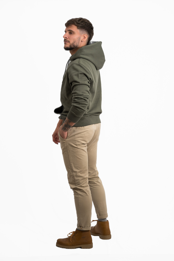 SUDADERA ECO CAPUCHA ORGANIC KHAKI - Imagen 4