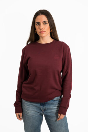 SUDADERA ECO CUELLO REDONDO DARK CHERRY