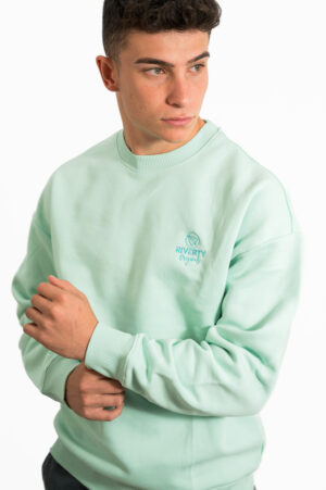 SUDADERA ECO CUELLO REDONDO OVERSIZE BROOK GREEN HOMBRE