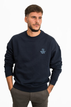 SUDADERA ECO CUELLO REDONDO OVERSIZE NAVY BLUE