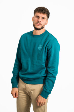 SUDADERA ECO CUELLO REDONDO PEACOCK GREEN
